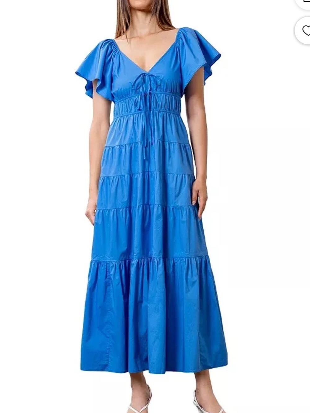 Moon River Royal Blue Tiered Maxi Dress